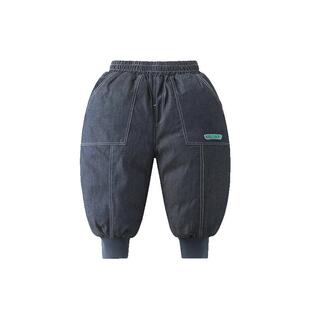 齐齐熊宝宝羽绒裤男女童冬季仿牛仔裤儿童加厚保暖滑雪裤子防寒裤