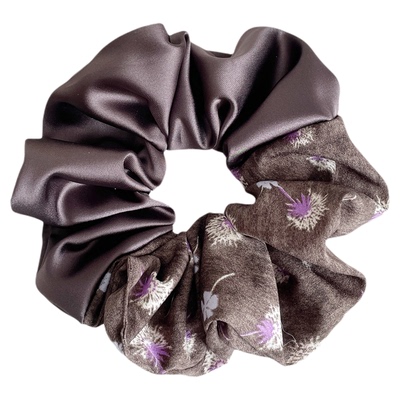 桃子柚法式复古缎面花朵大肠发圈