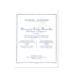 阿尔方斯 200首新旋律和渐进式练习曲 圆号独奏 Leduc原版乐谱书 Alphonse Deux Cents Etudes Nouvelles Melodiques HL48180187