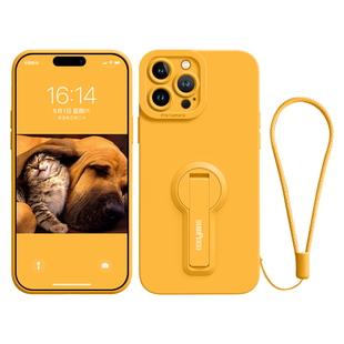 适用苹果14promax手机壳iphone15手机套14pro带16支架15pro网红16pro液态硅胶女12的11一体13新款高级感plus