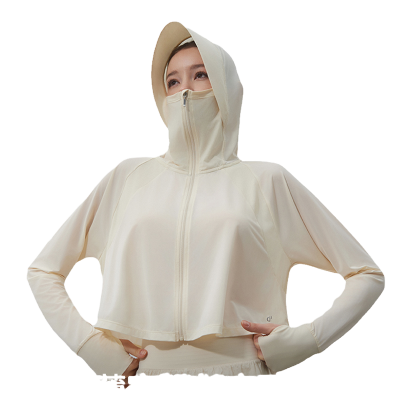 【防晒系列】dayafterday运动轻薄清凉长袖连帽斗篷长袖瑜伽服女