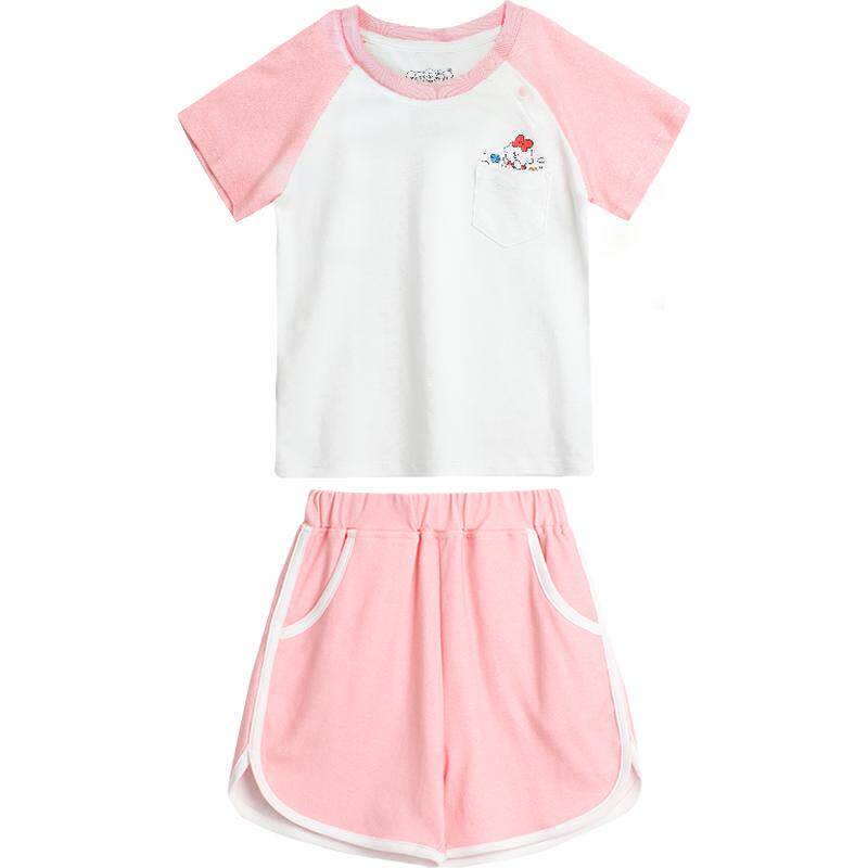 ibaby&奈娃全棉速干短袖家居服套装 男女童春夏新品家