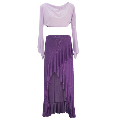 肚皮舞练功服撞色性感表演服套装