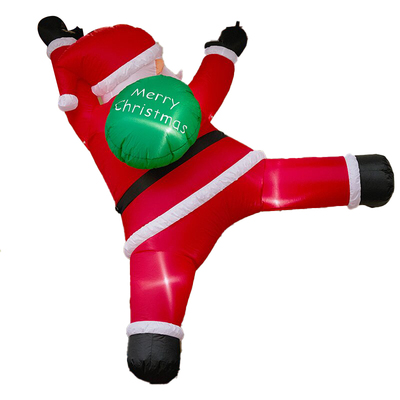 圣诞场景布置圣诞老人爬梯气模