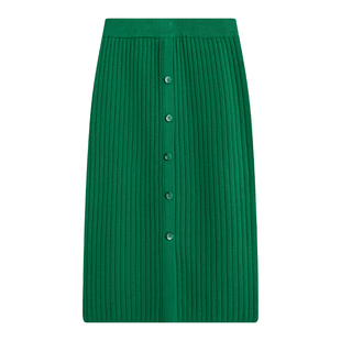 【商场同款】X--MOOM冬季新款纽扣装饰百搭单排扣针织半身裙女