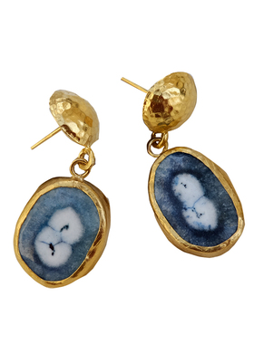 现货ins风土耳其黄铜石头戒指