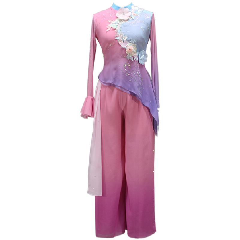 古典舞蹈服胶州秧歌艺考服表演服独舞扇子舞飘逸中国风演出服定制