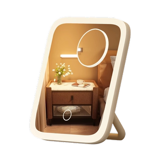 led化妆镜子学生宿舍带灯台式桌面补光小镜子女生便携梳妆镜ins风
