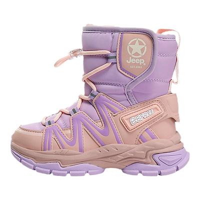 JEEP儿童雪地靴加绒加厚防寒保暖2025冬季防水防滑男童女童大棉鞋