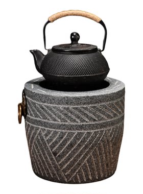 手工石头围炉煮茶取暖炉
