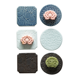 中式糕点盘茶点盘甜品台摆件点心盘中秋月饼盘喜饼展示盘陶瓷果盘