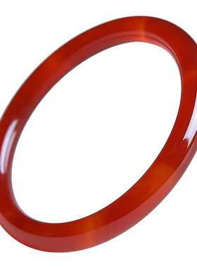 天然红玛瑙手镯经典圆条玉镯礼物