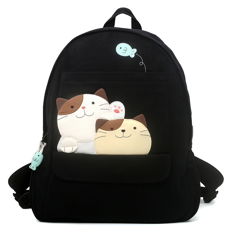 kine猫女哈喽猫书包棉布双肩包