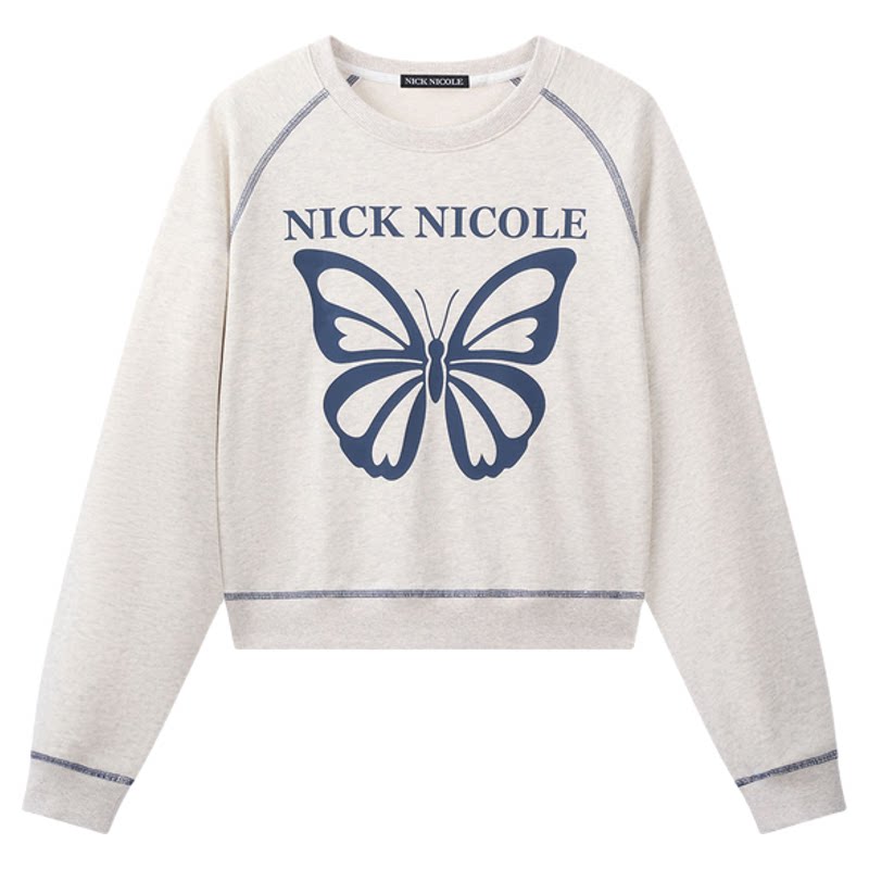 NICKNICOLE蝴蝶印花卫衣女款