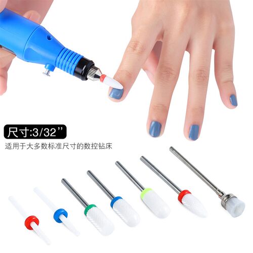 7PCS Ceramic Dliamond Nail Drill Bits Set Milling Cutter for
