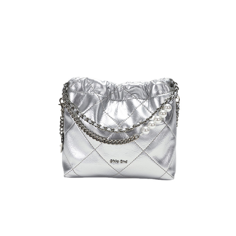 南风Chio2nd 环岛日记水桶包2025超火小包包女银色链条单肩斜挎包