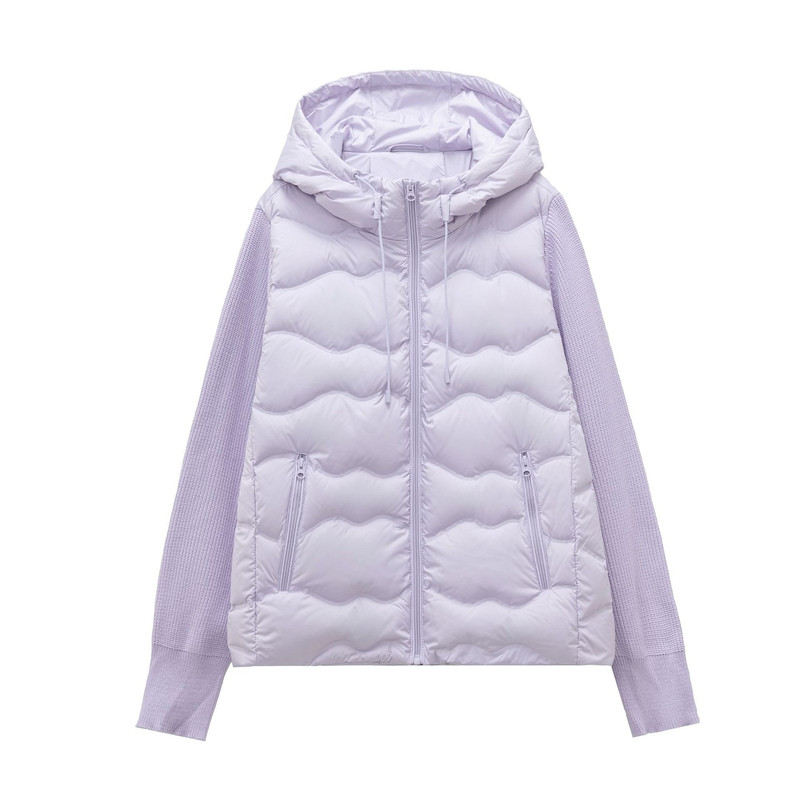 加大码针织袖轻薄羽绒服女2026冬