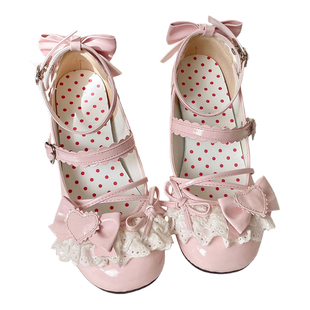 布蕾甜心 魔女之夜原创Lolita鞋中跟圆头日系可爱Lo鞋玛丽珍女鞋