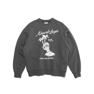 ABSURDLOGIC骷髅棕榈树加绒卫衣
