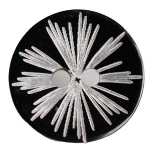 15mm 1颗价英国Textile Garden光亮黑底镭射星星炸裂贝壳纽扣