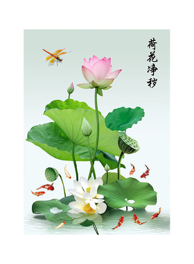 荷花九鱼卫生间净秽挂图