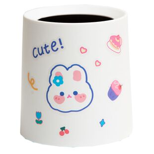 创意可爱桌面垃圾桶带盖ins风卡通办公室儿童书桌迷你收纳桶学生