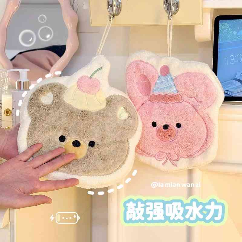 可爱小狗擦手巾卡通动物毛巾儿童女擦手擦脚抹布厨房擦桌子洗碗巾