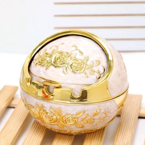 大号球形烟灰缸创意翻盖时尚客厅潮流烟缸茶几家用欧式多功能个性