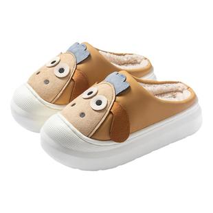 卡通棉拖鞋女士秋冬防水厚底2025新款室内家居包头保暖棉拖女外穿