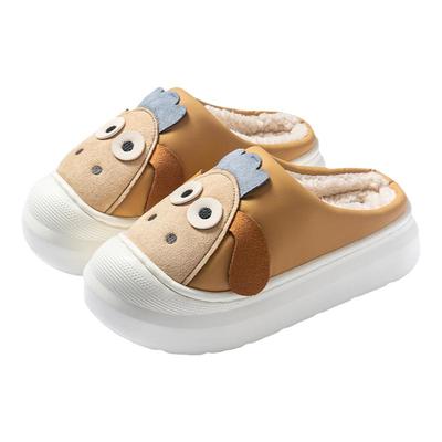 卡通棉拖鞋女士秋冬防水厚底2025