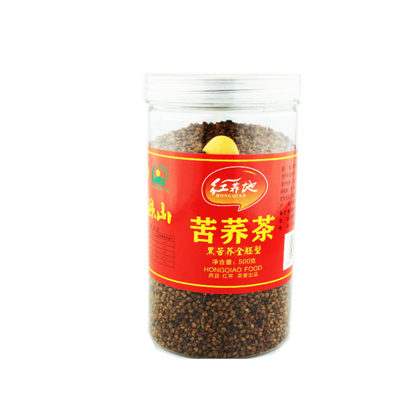 买2送1苦荞茶胚芽500g红荞地罐装