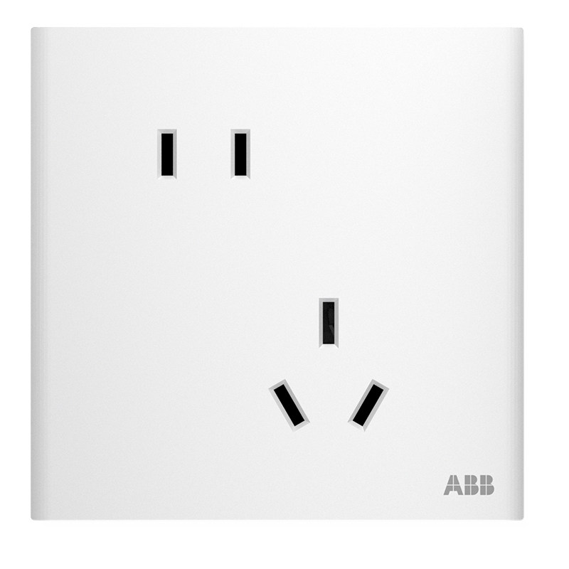 ABB轩璞玉石白86型面板金属底座
