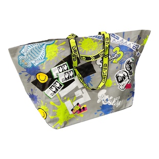 外贸超大号卡通编织覆膜防水超市环保购物袋手提袋单肩包收纳袋