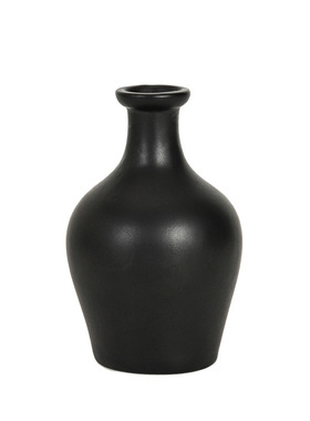 北欧陶瓷花瓶亚光黑色插花器摆件