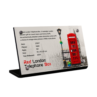 适用于乐高21347英国伦敦红色电话亭亚克力展示铭牌磁吸展架