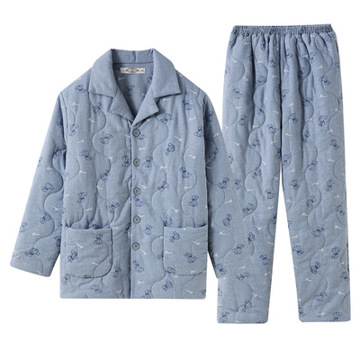 美标三层夹棉加厚保暖睡衣