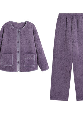 保暖珊瑚绒冬减龄少女家居服套装