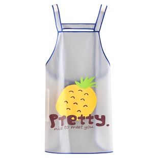 围裙防水耐脏防油tpu材质夏季清新奶茶店员工上班外穿工作服罩衣