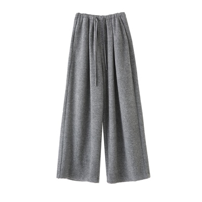 秋冬慵懒感加绒阔腿裤羊绒糯米裤