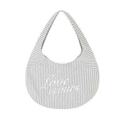 OursPartime条纹印花斜挎圆弧包