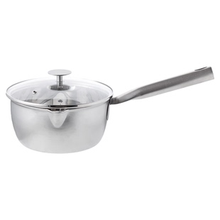 霜山不锈钢雪平锅无涂层辅食小奶锅深型三层钢煮锅一人食煮泡面锅