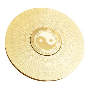 纯黄铜罗盘指尖陀螺小指南针实心八卦盘手把件工艺品成人玩具摆件