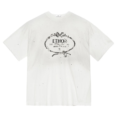 ETHOR26SS绳结印花logo烫钻T恤