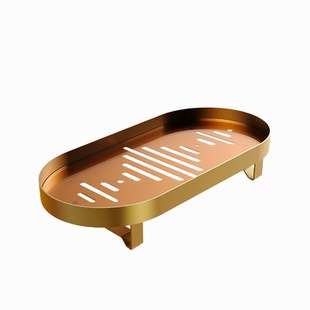 智启工场椭圆轻奢化妆品首饰托盘家用高颜值玄关香薰桌面收纳架子