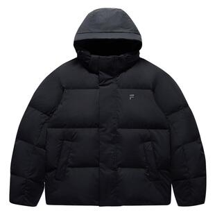 FILA FUSION斐乐羽绒服男冬季男款防风跑步夹克冬训连帽保暖外套