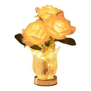 玫瑰花灯台灯卧室床头睡眠房间小夜灯网红气氛围装饰女礼物高级感