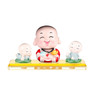 高档可爱摇头小和尚车载摆件