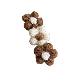 秋冬毛毛花朵懒人编发发夹女毛绒鸭嘴夹侧边刘海碎发发卡边夹夹子