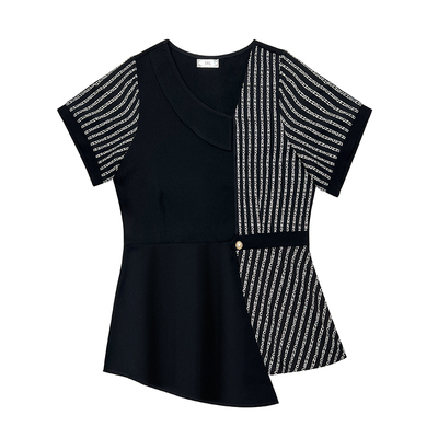 大码女装短袖上衣加肥加大雪纺衫