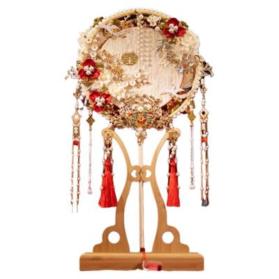 南风相思新娘团扇双色重工高级感